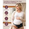 imageMomcozy Belly Bands for Pregnant Women OnePiece ampamp Portable Pregnancy Belly Band with Ergonest Back Support ampamp Breathable Fabric  Adjustable Maternity Belt for SmallRoundHighCarrying BellyBlack