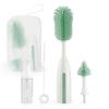 imageMomcozy Bottle Brush Kit Pro Innovative PushPress Design for Deep Cleaning  Bottle Cleaner Brush for BottleBreast PumpsNipple  ClogFree Brush ampamp FoamGenerating Design for Better Cleaning Green