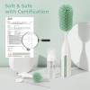 imageMomcozy Bottle Brush Kit Pro Innovative PushPress Design for Deep Cleaning  Bottle Cleaner Brush for BottleBreast PumpsNipple  ClogFree Brush ampamp FoamGenerating Design for Better Cleaning Green