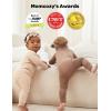 imageMomcozy Boy Girl Baby Pajamas Onesie 024 M TempSensing 2Way Zipper Cotton ampamp Viscose Derived from Bamboo Newborn SleepersDull Brown Pinkish Grey