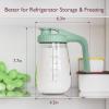 imageMomcozy Breast Milk Pitcher Resistant to Heat and Cold Abrupt Temp Swings No Leak Glass Breast Milk Fridge Storage Container with Wide Mouth Fast Baby Formula Maker GreenGreen