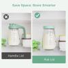 imageMomcozy Breast Milk Pitcher Resistant to Heat and Cold Abrupt Temp Swings No Leak Glass Breast Milk Fridge Storage Container with Wide Mouth Fast Baby Formula Maker GreenGreen