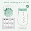imageMomcozy Breast Milk Pitcher Resistant to Heat and Cold Abrupt Temp Swings No Leak Glass Breast Milk Fridge Storage Container with Wide Mouth Fast Baby Formula Maker GreenGreen