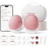 imageMomcozy Breast Pump Hands Free Upgraded Mobile Flow  M9 App Discreet Control with Personalized MultiModes ampamp 15 Levels Wearable Breast Pump 24mm 2 Pack Cozy RedCozy Red