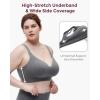 imageMomcozy Busty Nursing Bras USCotton Wirefree Fixed Padded Maternity Bra Full Coverage Adjustable FitGray