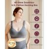 imageMomcozy Busty Nursing Bras USCotton Wirefree Fixed Padded Maternity Bra Full Coverage Adjustable FitGray