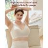 imageMomcozy Busty Nursing Bras USCotton Wirefree Fixed Padded Maternity Bra Full Coverage Adjustable FitOatmeal