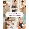 imageMomcozy Busty Nursing Bras USCotton Wirefree Fixed Padded Maternity Bra Full Coverage Adjustable FitOatmeal