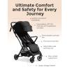 imageMomcozy ClickGo Lightweight Stroller Compact Travel Stroller for Airplane with OneClick Fold Baby Stroller and Toddler Stroller with Large Canopy for Kids from 0 Months Extendable UPF50 CanopyBlack