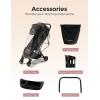 imageMomcozy ClickGo Lightweight Stroller Compact Travel Stroller for Airplane with OneClick Fold Baby Stroller and Toddler Stroller with Large Canopy for Kids from 0 Months Extendable UPF50 CanopyBlack