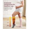 imageMomcozy Compression Socks for Women Wide Calf 1520mmHg Knee High Support Socks for Pregnancy Nurses Travel FlyingBlackPink