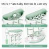 imageMomcozy DIY Larger Bottle Drying Rack for 18 Bottles Space Saving Countertop Vertical Rack with Brushes Holder Detachable Travel Bottle Rack for Baby Accessories ampamp Pump Parts