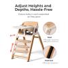 imageMomcozy DinerPal Wooden High Chair for Babies Toddlers ampamp Adults Up to 308 Lbs Convertible Baby Highchair with FoodGrade Tray DishwasherSafe Adjustable ampamp Ergonomic Natural Woodnatural wood
