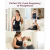 imageMomcozy Hands Free Pumping Tank Top AllinOne Pumping ampamp Nursing Tank Tops with Builtin Bra Fixed Padding Maternity CamiBlack