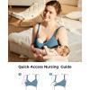 imageMomcozy HandsFree Pumping Bra Wireless ampamp Seamless Breast Pump Bra Breathable Tencel Fabric ampamp Fully Fixed CupsNordic Blue