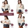 imageMomcozy Hip Seat Baby Carrier  Adjustable Waistband with Original 3D Belly Protector Ergonomic Carrier with Various Pockets for Newborns ampamp Toddlers up to 45lbs Black MediumStarry Sky