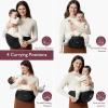 imageMomcozy Hip Seat Baby Carrier  Adjustable Waistband with Original 3D Belly Protector Ergonomic Carrier with Various Pockets for Newborns ampamp Toddlers up to 45lbs Black MediumBlack