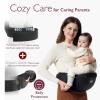 imageMomcozy Hip Seat Baby Carrier  Adjustable Waistband with Original 3D Belly Protector Ergonomic Carrier with Various Pockets for Newborns ampamp Toddlers up to 45lbs Black MediumBlack