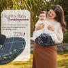 imageMomcozy Hip Seat Baby Carrier  Adjustable Waistband with Original 3D Belly Protector Ergonomic Carrier with Various Pockets for Newborns ampamp Toddlers up to 45lbs Black MediumStarry Sky