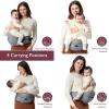 imageMomcozy Hip Seat Baby Carrier  Adjustable Waistband with Original 3D Belly Protector Ergonomic Carrier with Various Pockets for Newborns ampamp Toddlers up to 45lbs Black MediumGrey