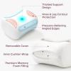 imageMomcozy Knee Pillow for Side Sleepers Soft Memory Foam Support Spine Alignment Pregnancy Leg Pillow for HIPS Back Sciatica Pain Fixed Strap for Moving Wider Contact Even PressureWhite