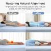 imageMomcozy Knee Pillow for Side Sleepers Soft Memory Foam Support Spine Alignment Pregnancy Leg Pillow for HIPS Back Sciatica Pain Fixed Strap for Moving Wider Contact Even PressureCooling Blue