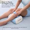 imageMomcozy Knee Pillow for Side Sleepers Soft Memory Foam Support Spine Alignment Pregnancy Leg Pillow for HIPS Back Sciatica Pain Fixed Strap for Moving Wider Contact Even PressureCooling Blue