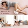 imageMomcozy Knee Pillow for Side Sleepers Soft Memory Foam Support Spine Alignment Pregnancy Leg Pillow for HIPS Back Sciatica Pain Fixed Strap for Moving Wider Contact Even PressureWhite