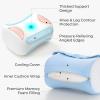 imageMomcozy Knee Pillow for Side Sleepers Soft Memory Foam Support Spine Alignment Pregnancy Leg Pillow for HIPS Back Sciatica Pain Fixed Strap for Moving Wider Contact Even PressureCooling Blue