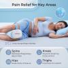 imageMomcozy Knee Pillow for Side Sleepers Soft Memory Foam Support Spine Alignment Pregnancy Leg Pillow for HIPS Back Sciatica Pain Fixed Strap for Moving Wider Contact Even PressureCooling Blue