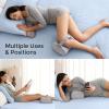 imageMomcozy Knee Pillow for Side Sleepers Soft Memory Foam Support Spine Alignment Pregnancy Leg Pillow for HIPS Back Sciatica Pain Fixed Strap for Moving Wider Contact Even PressureCooling Grey