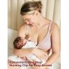 imageMomcozy Lace Nursing Bra Wirefree Padded Nursing Bras for Breastfeeding V Neck Maternity Bra for Pregnancy Soft Lace Small Ice Pink