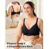imageMomcozy Lace Nursing Bra Wirefree Padded Nursing Bras for Breastfeeding V Neck Maternity Bra for Pregnancy Soft LaceBlack