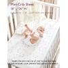 imageMomcozy Muslin Fitted Mini Crib Sheets 38quotx26quot 2 Pack Soft Breathable Natural Cotton Baby Mattress Sheet 360 Mattress Wrapping No Slip Boys Girls Neutral Toddler Bed Sheet Grey GreenBlue White Star Moon
