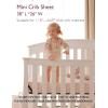 imageMomcozy Muslin Fitted Mini Crib Sheets 38quotx26quot 2 Pack Soft Breathable Natural Cotton Baby Mattress Sheet 360 Mattress Wrapping No Slip Boys Girls Neutral Toddler Bed Sheet Grey GreenCream Blush