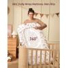 imageMomcozy Muslin Fitted Mini Crib Sheets 38quotx26quot 2 Pack Soft Breathable Natural Cotton Baby Mattress Sheet 360 Mattress Wrapping No Slip Boys Girls Neutral Toddler Bed Sheet Grey GreenJoy