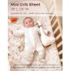 imageMomcozy Muslin Fitted Mini Crib Sheets 38quotx26quot 2 Pack Soft Breathable Natural Cotton Baby Mattress Sheet 360 Mattress Wrapping No Slip Boys Girls Neutral Toddler Bed Sheet Grey GreenJoy