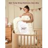 imageMomcozy Muslin Fitted Mini Crib Sheets 38quotx26quot 2 Pack Soft Breathable Natural Cotton Baby Mattress Sheet 360 Mattress Wrapping No Slip Boys Girls Neutral Toddler Bed Sheet Grey GreenBravery Giraffe