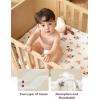 imageMomcozy Muslin Fitted Mini Crib Sheets 38quotx26quot 2 Pack Soft Breathable Natural Cotton Baby Mattress Sheet 360 Mattress Wrapping No Slip Boys Girls Neutral Toddler Bed Sheet Grey GreenJoy