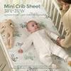 imageMomcozy Muslin Fitted Mini Crib Sheets 38quotx26quot 2 Pack Soft Breathable Natural Cotton Baby Mattress Sheet 360 Mattress Wrapping No Slip Boys Girls Neutral Toddler Bed Sheet Grey GreenBravery Zebra