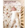 imageMomcozy Muslin Fitted Mini Crib Sheets 38quotx26quot 2 Pack Soft Breathable Natural Cotton Baby Mattress Sheet 360 Mattress Wrapping No Slip Boys Girls Neutral Toddler Bed Sheet Grey GreenBravery Giraffe