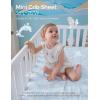 imageMomcozy Muslin Fitted Mini Crib Sheets 38quotx26quot 2 Pack Soft Breathable Natural Cotton Baby Mattress Sheet 360 Mattress Wrapping No Slip Boys Girls Neutral Toddler Bed Sheet Grey GreenOcean Sound