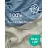 imageMomcozy Muslin Fitted Mini Crib Sheets 38quotx26quot 2 Pack Soft Breathable Natural Cotton Baby Mattress Sheet 360 Mattress Wrapping No Slip Boys Girls Neutral Toddler Bed Sheet Grey GreenBlue Grey