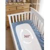 imageMomcozy Muslin Standard Fitted Crib Sheets 52quotx28quot 2 Pack Soft Breathable Natural Cotton Baby Mattress Sheet 360 Mattress Wrapping No Slip Boys Girls Neutral Toddler Bed Sheet Blue Star MoonBlue White Star Moon