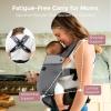 imageMomcozy Newborn Baby Carrier  Ergonomic Cozy and Lightweight Carrier for 724lbs Adjustable Neck Support with Sunshield Breathable Airmesh Perfect for Summer Outing KhakiPurplish Grey