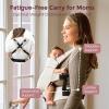 imageMomcozy Newborn Baby Carrier  Ergonomic Cozy and Lightweight Carrier for 724lbs Adjustable Neck Support with Sunshield Breathable Airmesh Perfect for Summer Outing KhakiKhaki