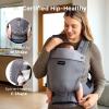 imageMomcozy Newborn Baby Carrier  Ergonomic Cozy and Lightweight Carrier for 724lbs Adjustable Neck Support with Sunshield Breathable Airmesh Perfect for Summer Outing KhakiPurplish Grey