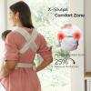 imageMomcozy Newborn Carrier WeeSnug Lightweight and Cozy Comfort for 725 lbs Ergonomic CrossBack Support Effortless to Put On HandsFree Baby Carrier with Lumbar Support KhakiKhaki