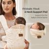 imageMomcozy Newborn Carrier WeeSnug Lightweight and Cozy Comfort for 725 lbs Ergonomic CrossBack Support Effortless to Put On HandsFree Baby Carrier with Lumbar Support KhakiGeometry