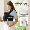 imageMomcozy Newborn Carrier WeeSnug Lightweight and Cozy Comfort for 725 lbs Ergonomic CrossBack Support Effortless to Put On HandsFree Baby Carrier with Lumbar Support KhakiBlack